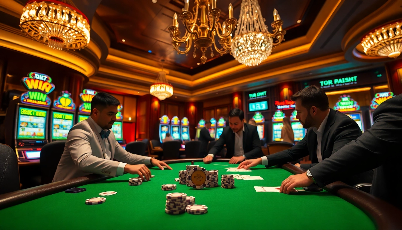 Experience high-stakes poker at TG88 casino featuring vibrant colors and luxurious decor.