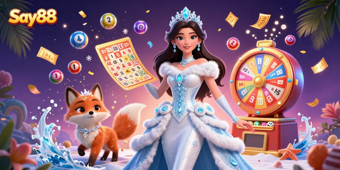 Experience thrilling gaming with Say88 in this vibrant 3D illustration showcasing dynamic casino excitement.