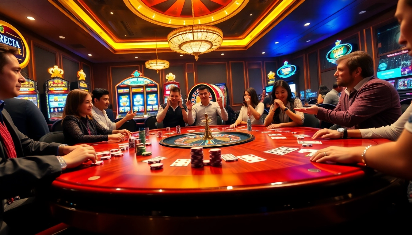 Experience the thrill of poker at 789Win's luxurious casino tables, with vibrant chips and cards.