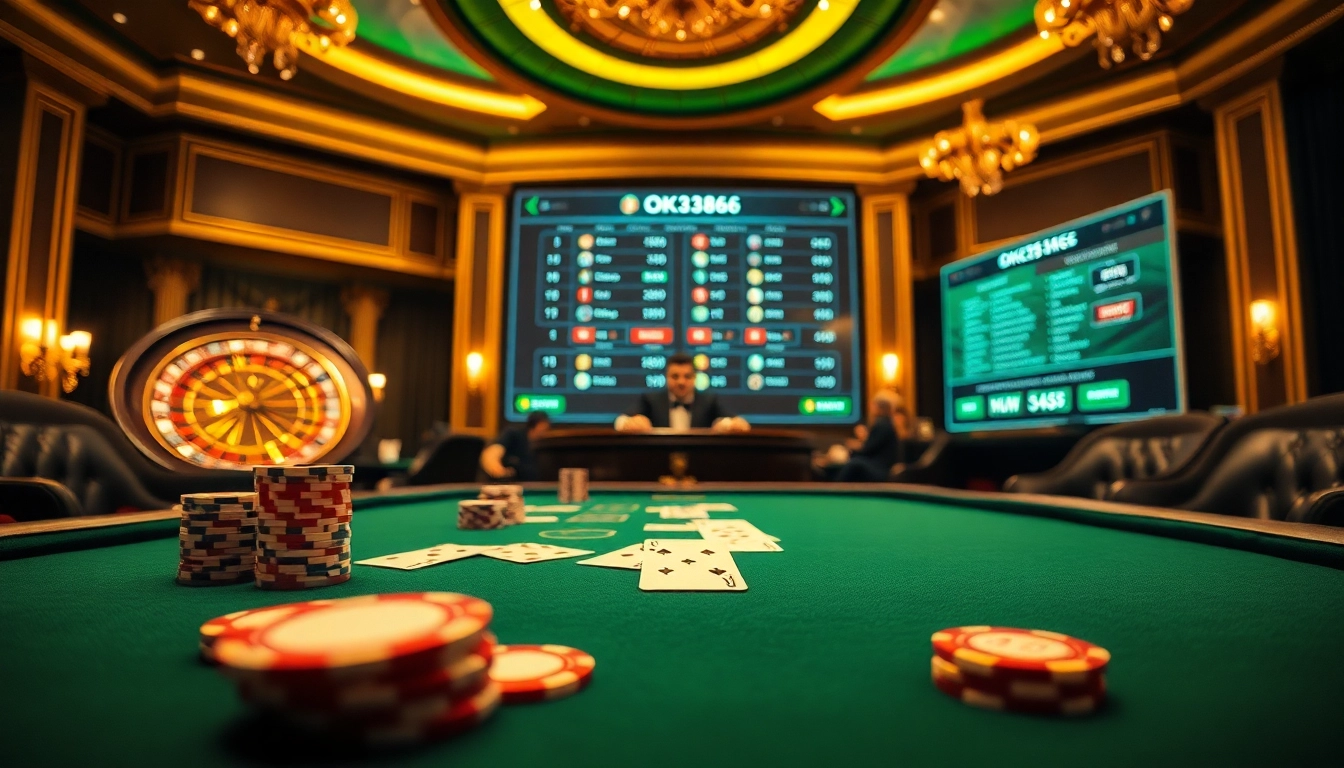 Engage with OK8386 betting strategies at a sophisticated high-stakes poker table.