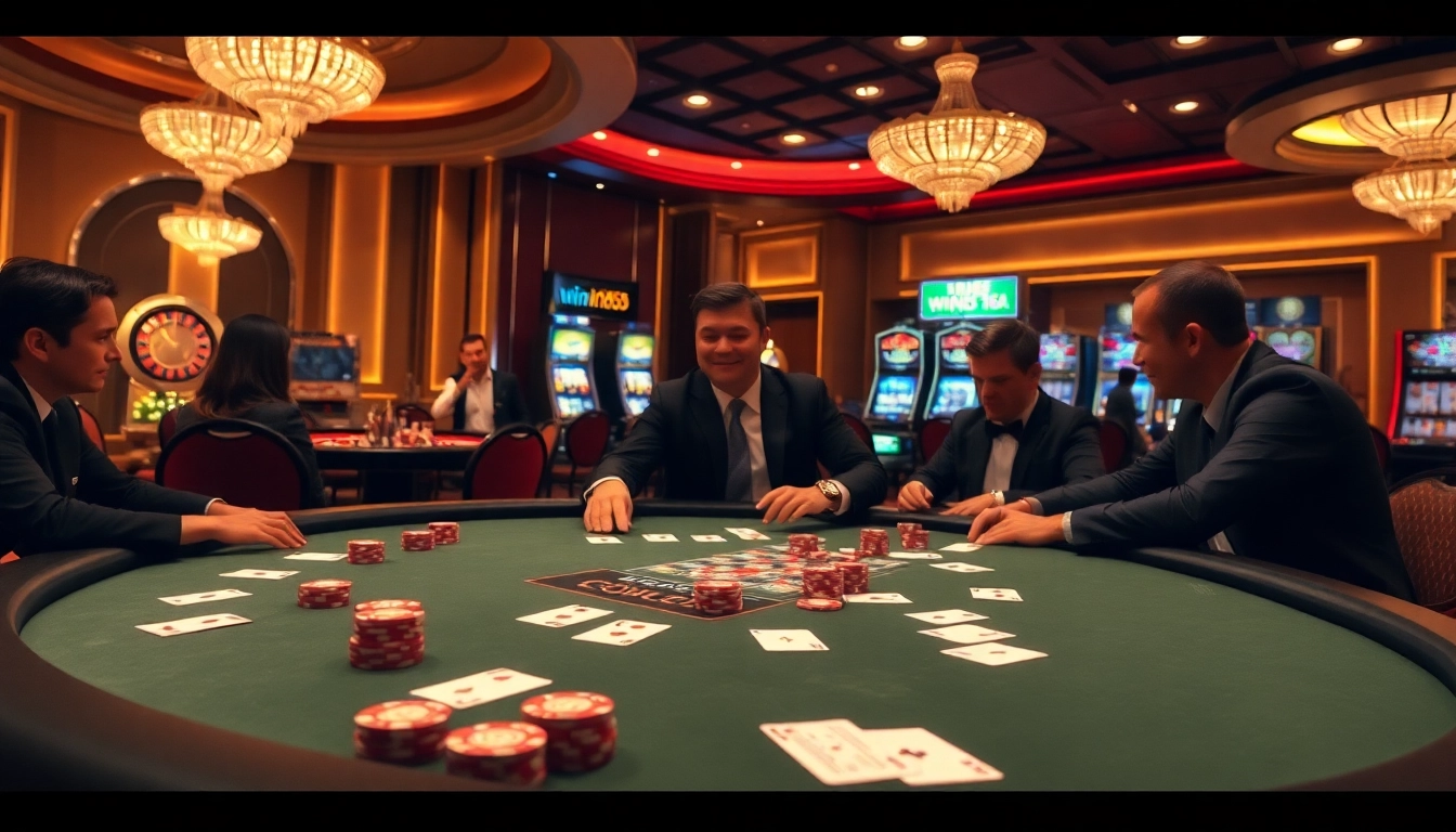 Engage in thrilling gameplay at a luxurious casino table featuring win55 poker action.