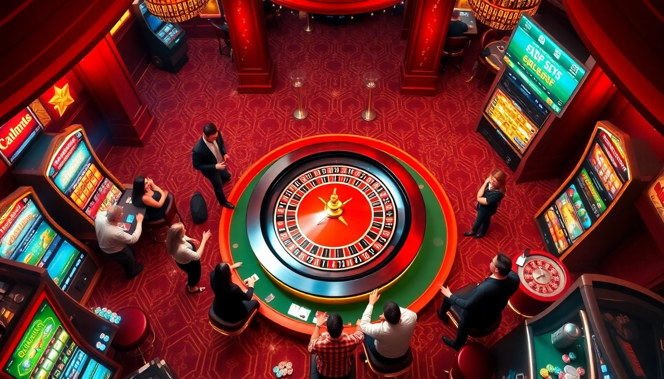 Players enjoying high-stakes gambling at a luxury casino table at https://xx88.bar/ with vibrant lights and exciting atmosphere.