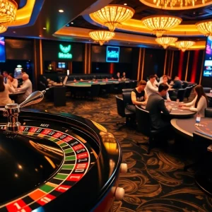 Experience the thrilling atmosphere of gambling at https://kkwin.life, featuring engaging players and vibrant casino elements.