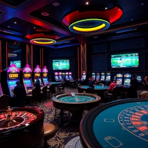 Experience the thrill of gambling at 789bet with a vibrant casino scene showcasing games.