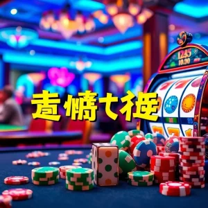 Engaging scene highlighting 슬롯사이트 with vibrant casino elements including slot machines and poker chips.