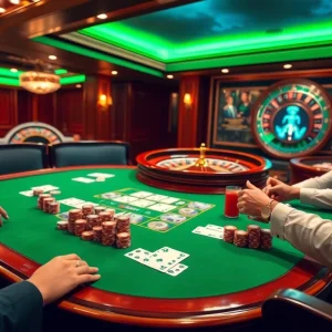 Experience the excitement of high-stakes gaming with https://ga888.at, showcasing vibrant casino elements and engaging players.