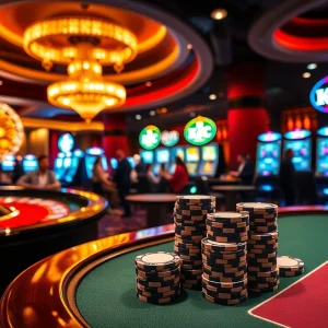 KJC casino scene showcasing excited players at a luxurious poker table.