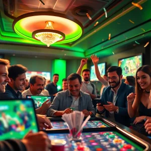 Exciting online gaming scene featuring bolagacor platform with players engaged in sports betting and casino games.