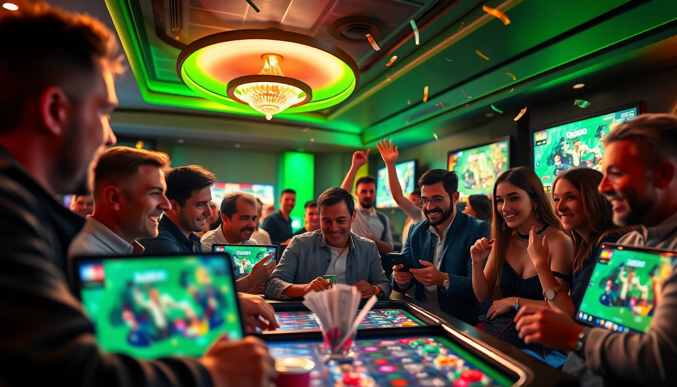 Exciting online gaming scene featuring bolagacor platform with players engaged in sports betting and casino games.