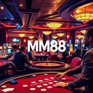 MM88 gamblers strategizing bets at an upscale casino table.