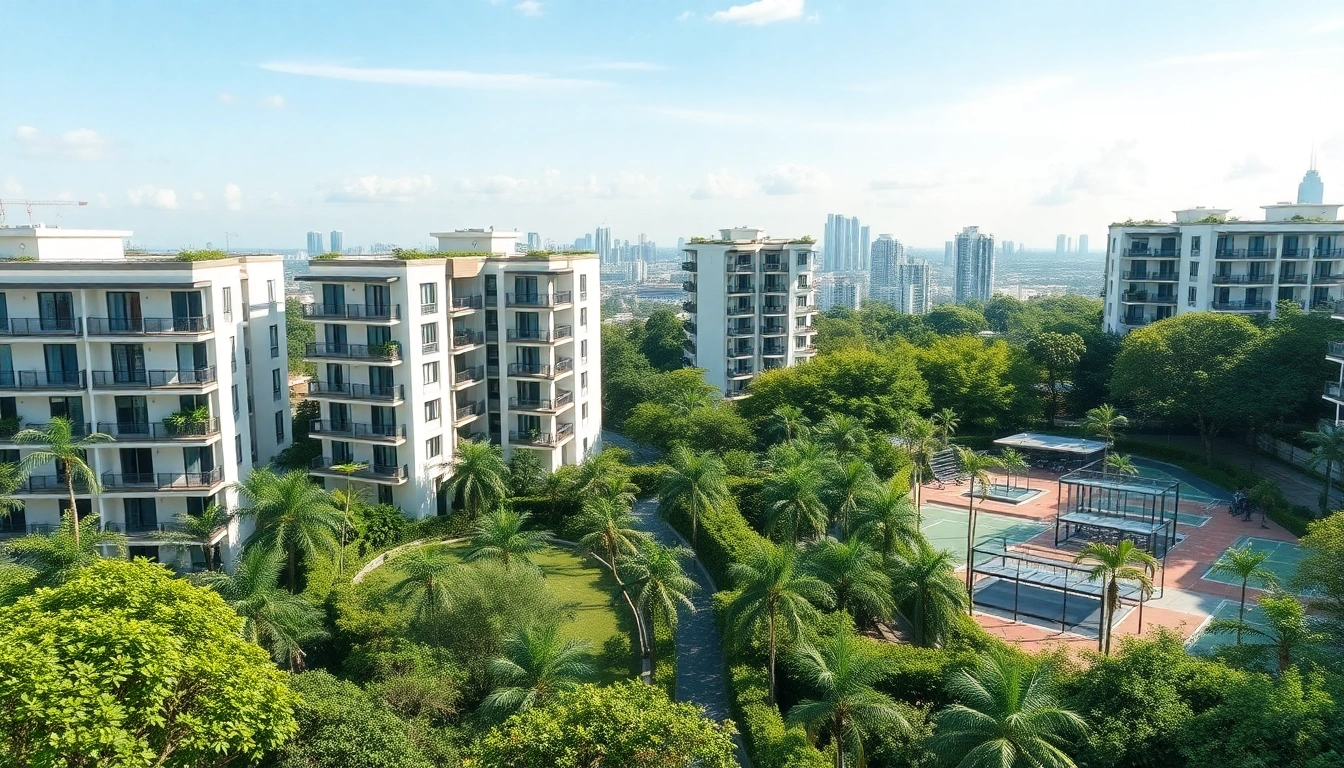 View of the stunning Tampines EC development, showcasing modern condominiums with greenery.