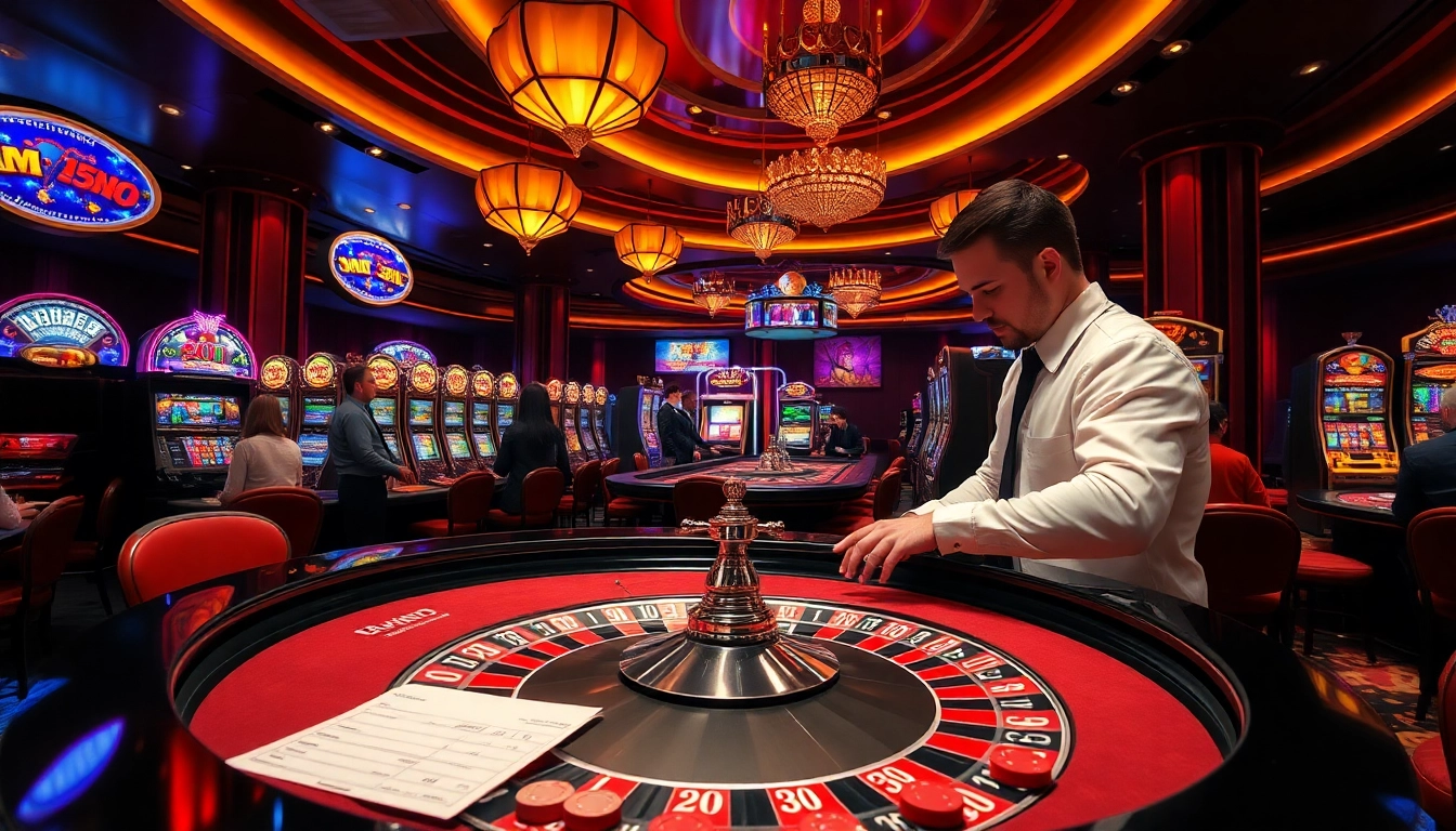 Nikmati permainan birutoto yang mendebarkan di kasino yang ramai dengan roulette dan mesin slot.