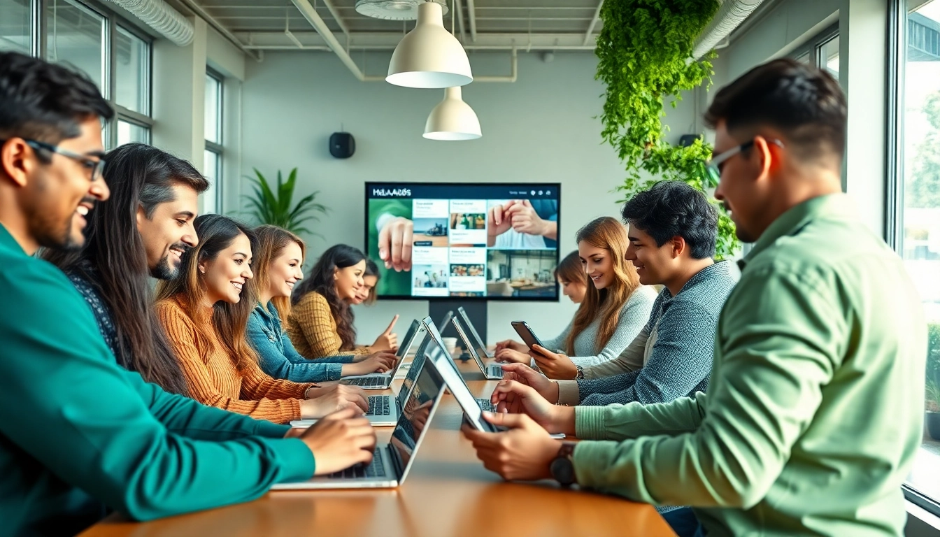 Engaging scene showcasing Hela Ads services in a modern marketplace setting.