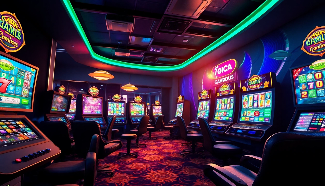 Situs kode4d online gaming room with vibrant slot games and cozy ambiance