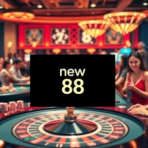 Players engaging with new88's exciting online casino games like slots, poker, and roulette.