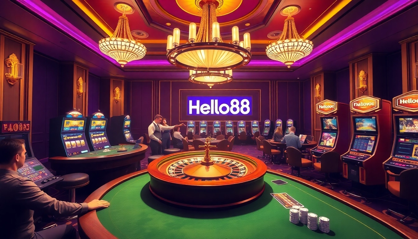 Hello88 offers an exhilarating casino experience with vibrant games like roulette and engaging slot machines.