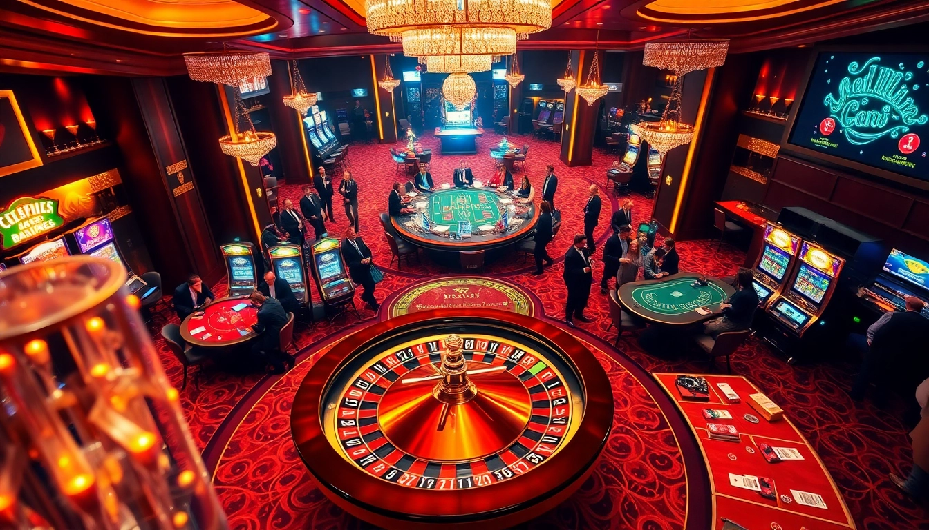 Engage in thrilling gambling action at https://bet299app.com.br/ with vibrant tables, roulette wheel, and slot machines.