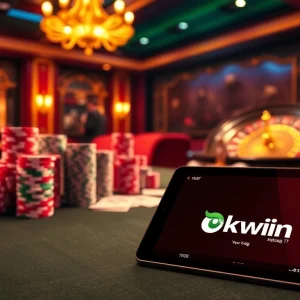 Players engaging at a poker table while exploring games on https://okwin.blog/ and reveling in the casino's excitement.