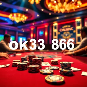 Engage in dynamic gameplay at https://ok8386.sh/ with colorful poker chips and a thrilling casino atmosphere.