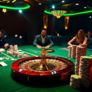 Experience the thrill of MK8 gambling with vibrant poker chips and a luxury casino scene.