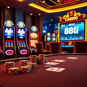Experience thrilling action at the 88i casino table as players engage in dynamic poker gameplay.