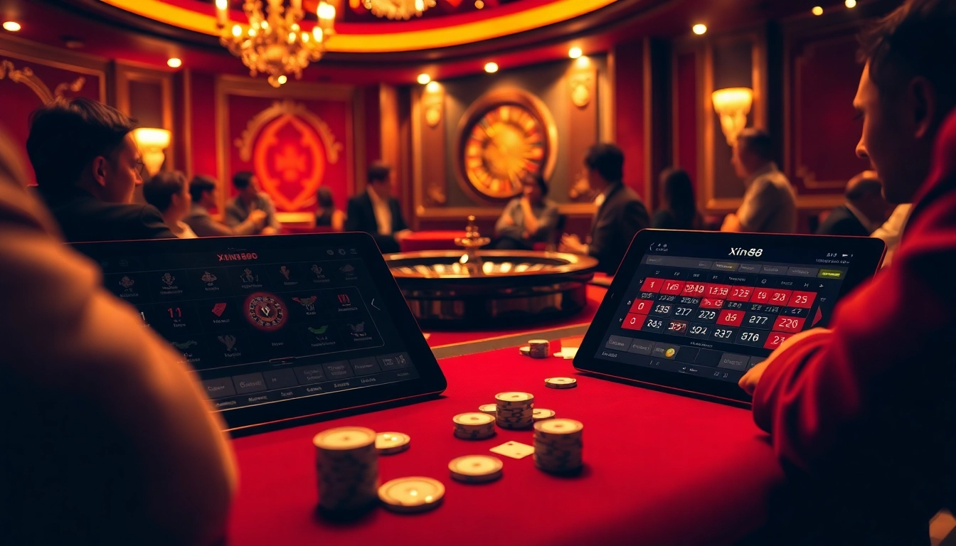 Experience the thrill of xin88 đăng nhập while playing exciting card games in a luxurious casino setting.