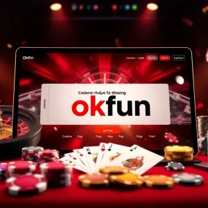 Engaging users in an online gambling experience at đăng nhập okfun, featuring vibrant casino elements.