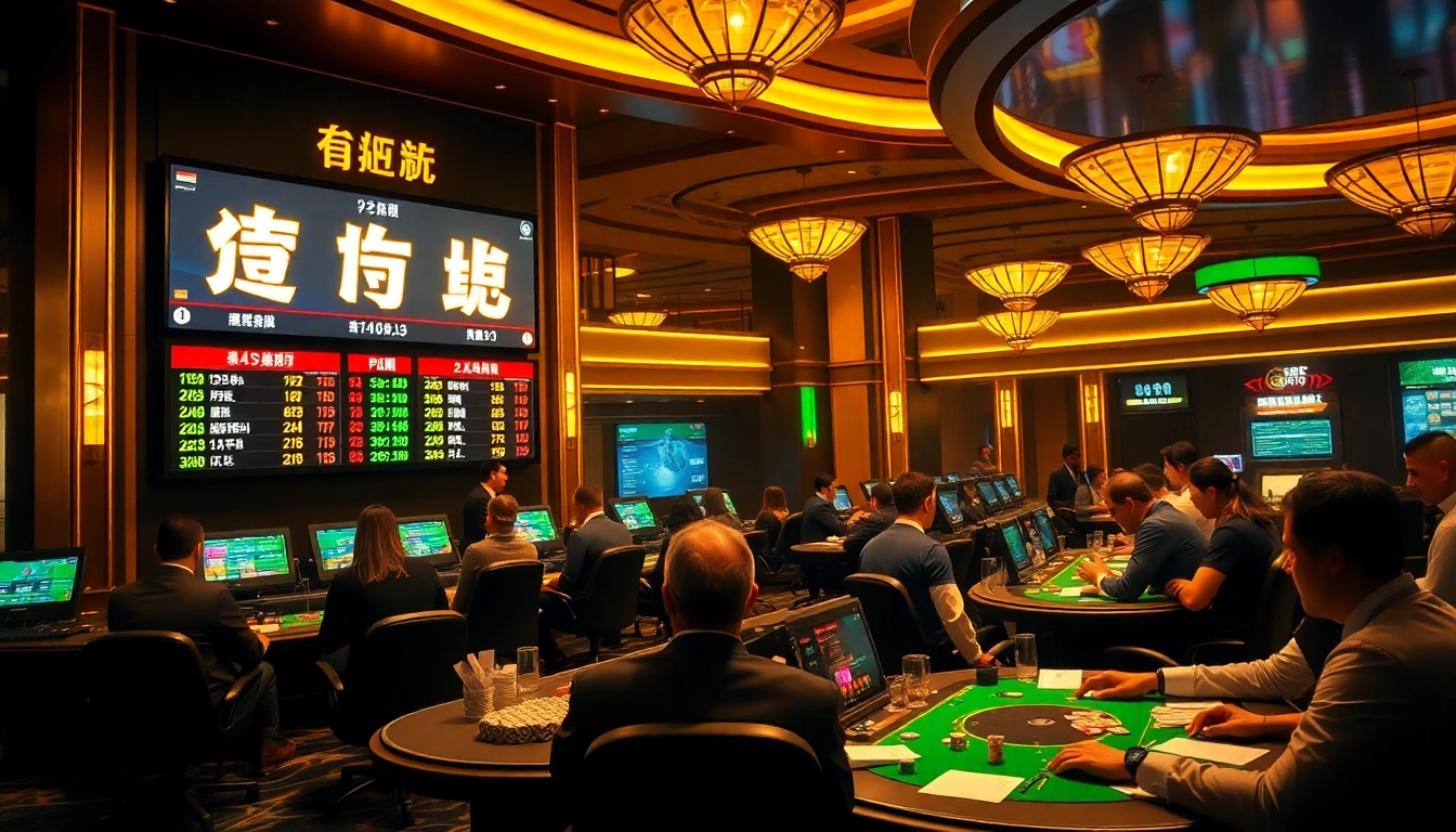 Exciting casino sports betting area showcasing real-time scores including "ผลบอลสด" with immersive elements.