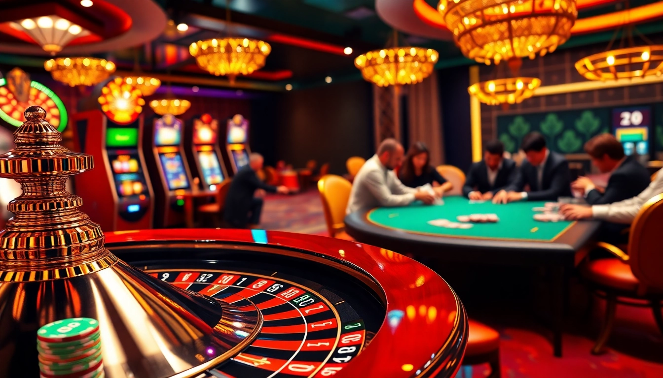 Experience thrilling gameplay at 79king osaka with vibrant casino chips and roulette wheels.