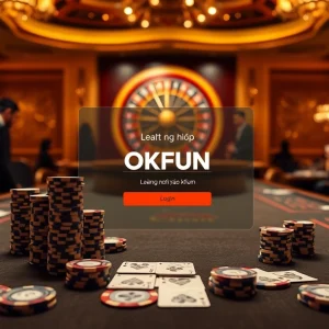 Excited gamblers engaging in online gaming at OKFUN's login portal.