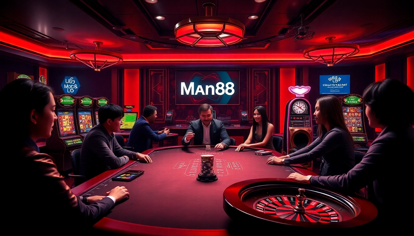 Experience thrilling betting action on Man88's vibrant online casino platform.