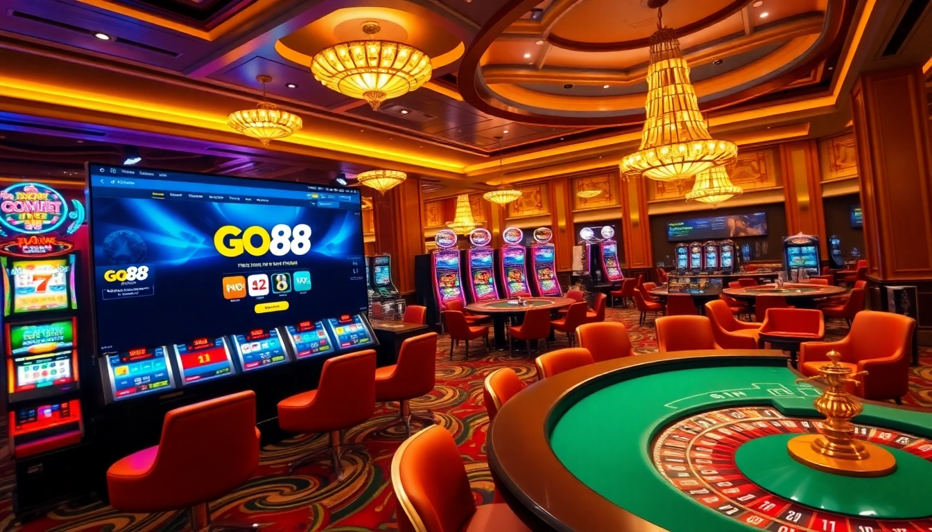 Experience the vibrant energy of go 88 .vip, featuring high-stakes gaming and luxurious casino elements.
