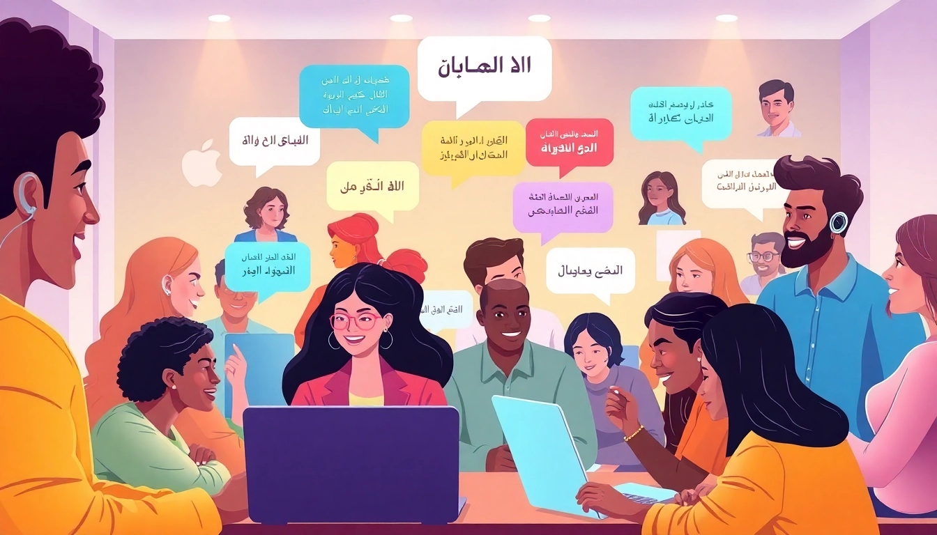 مشهد غرفة دردشة عبر الإنترنت جذاب يمثل شات دردشتي مع مستخدمين متنوعين يتواصلون اجتماعيًا.