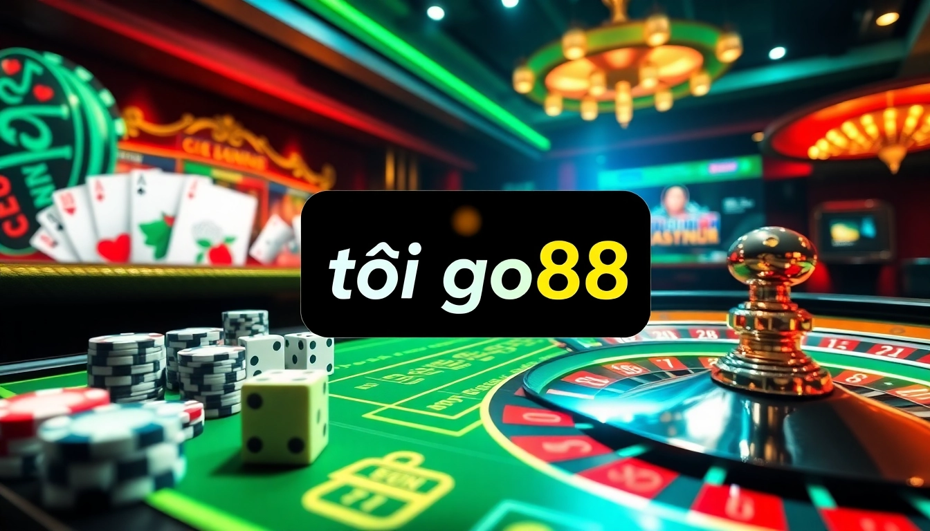 Play exciting games with tải go88 in a luxury online casino environment featuring vibrant graphics and casino elements.